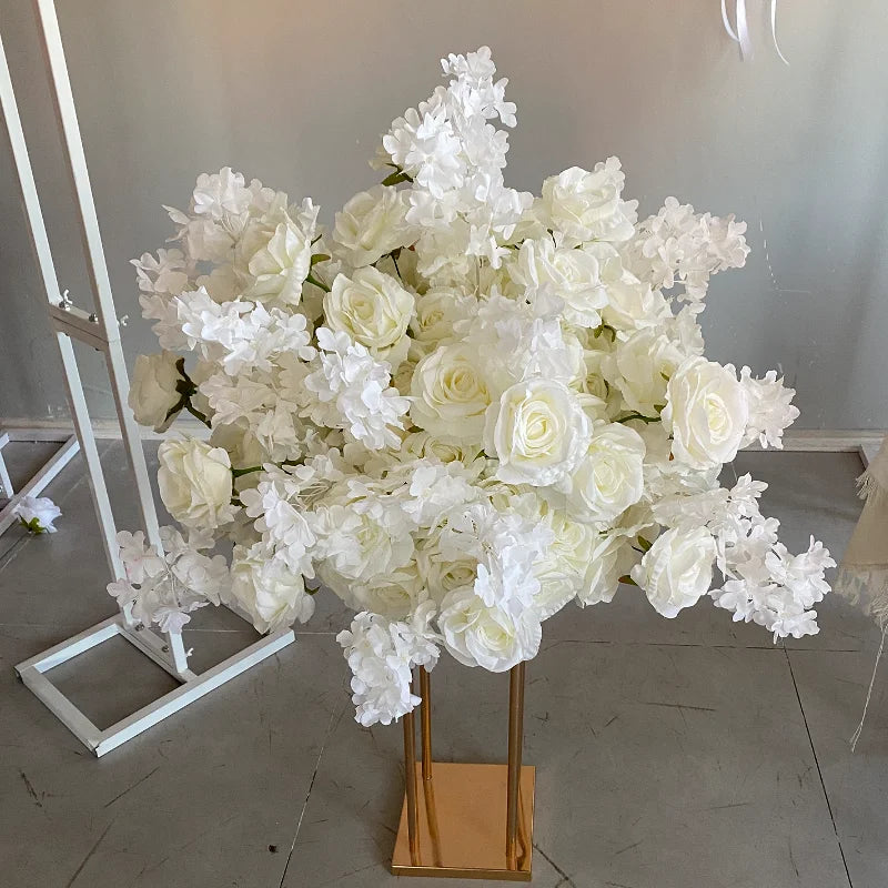 Artificial Flower Centerpieces 60cm Ivory White Flower Ball for Wedding Table Decor
