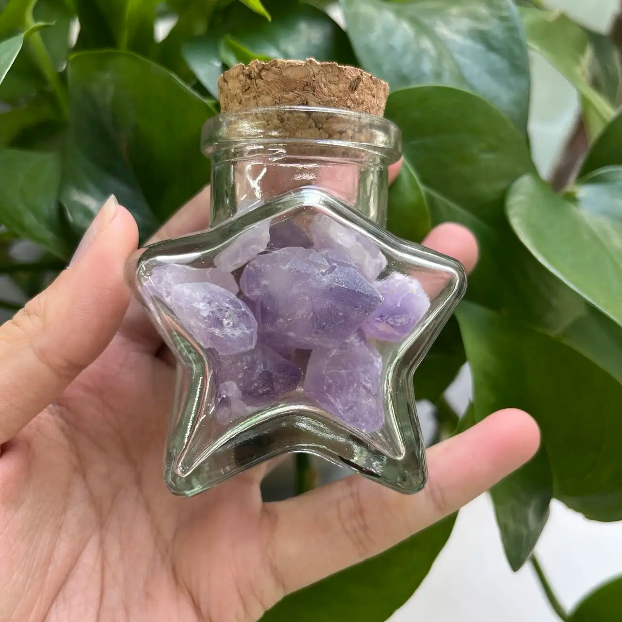 Wholesale  Gravel Stone Led Desk Lamp Raw Stone  Amethyst  Stone Wishing Bottle  for Christmas Decoration