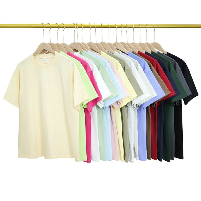 ET-023 Blank Heavy Cotton Adult Tee Shirt Short Sleeve Winter Custom Streetwear Oversized T-shirt for Men
