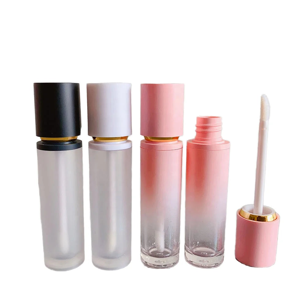 Custom logo Luxury 8ml pink Gradient Lipstick Tube Makeup Lip Balm Tube Lip Glaze Lip Gloss Empty Tube Makeup Package Container
