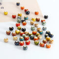 Retro 6mm Colorful Ceramic Clay Beaded Handmade Fancy Glaze Round Shape Beaded Charm for DIY Making Jewelry Accessories