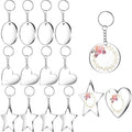 100 Pcs Acrylic Clear Circle Discs Set Simple DIY Jewelry Craft for Women's Bag Leather Tassel Blank Ring-Kimter-Q397FZ Metal