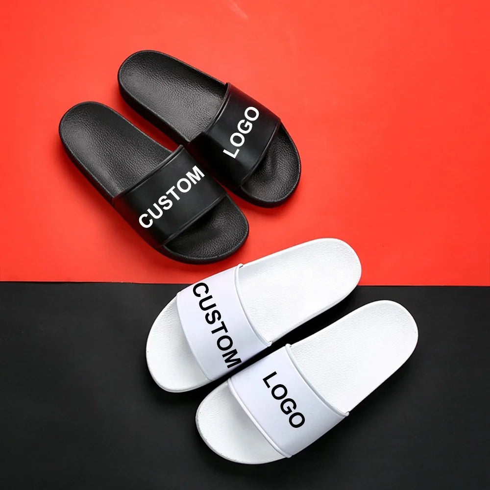 Custom Beach Flip Flops for Men Designer Women Logo Printed Slides Custom Logo Bedroom Slippers Customize