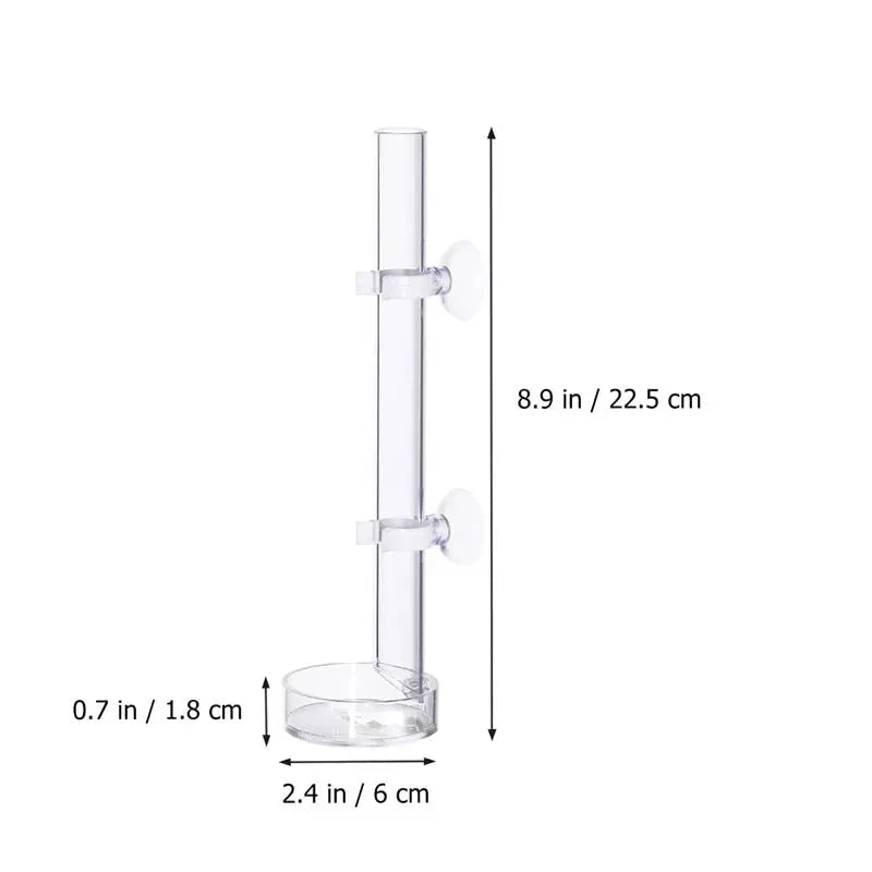 Shrimp Feeding Dish Acrylic Shrimp Food Feeder with 6cm Dish Bowl for Aquarium Fish Tank Fish Food Feeding Tube