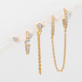 Fashion Jewelry Round Zircon Earrings Set 18K Gold Plated Brass Earrings Wholesale High-End Fringe Earrings for Women