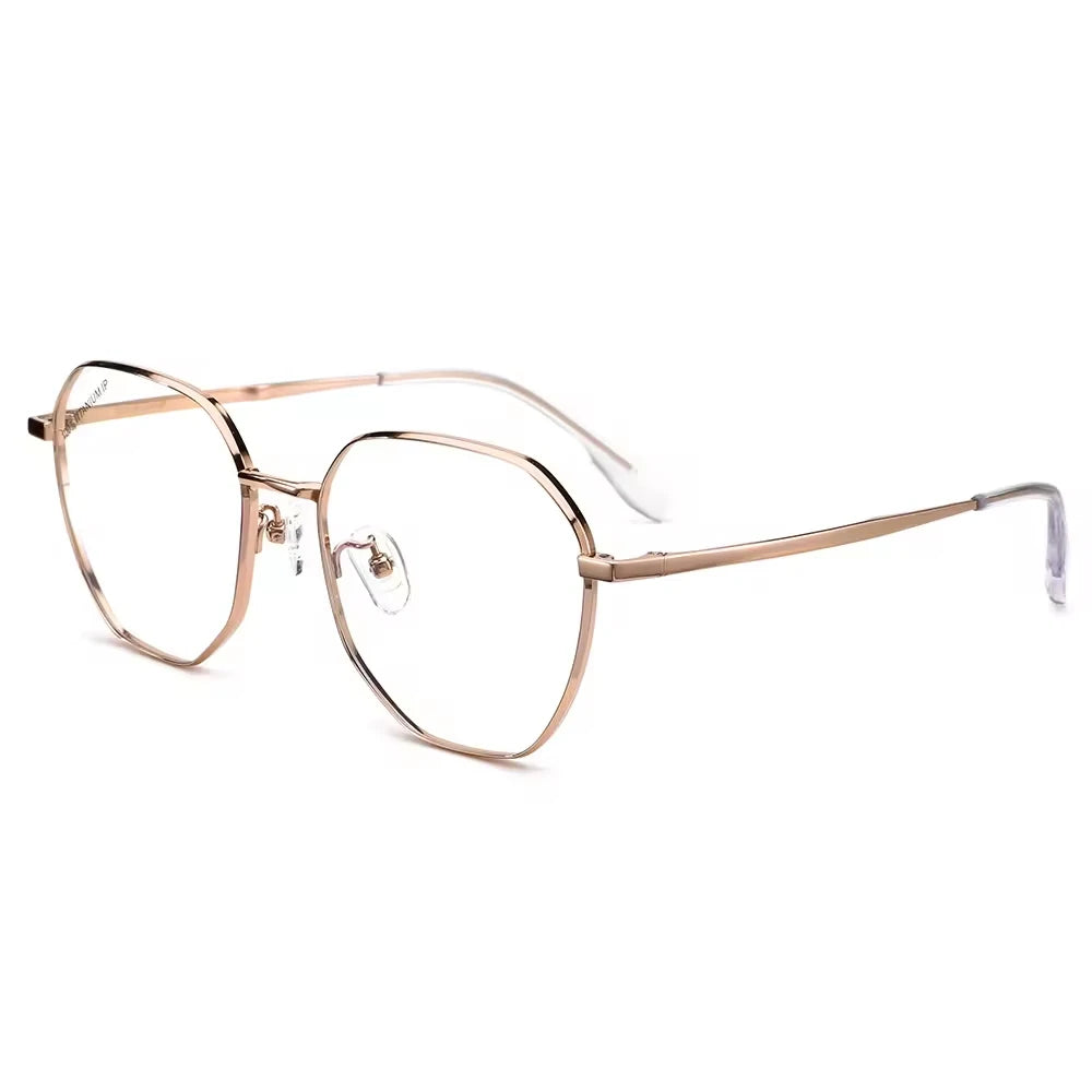 T81825 China Wholesale Custom Rose Gold Titanium Eye Glasses Frames