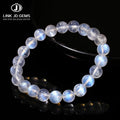 JD A+ Natural Stone Beads Blue Moonstone Handmade Bracelet for Women Men 6/8/10mm Round Beads Stretch Rope Bracelet