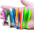 Bulk Cargo 7 Colors 5.5cm-8.5cm Plastic Paddle Artificial Soft Fishing Lures T-Tail Bait for River Fishing Sizes 1.2g 1.6g 2g