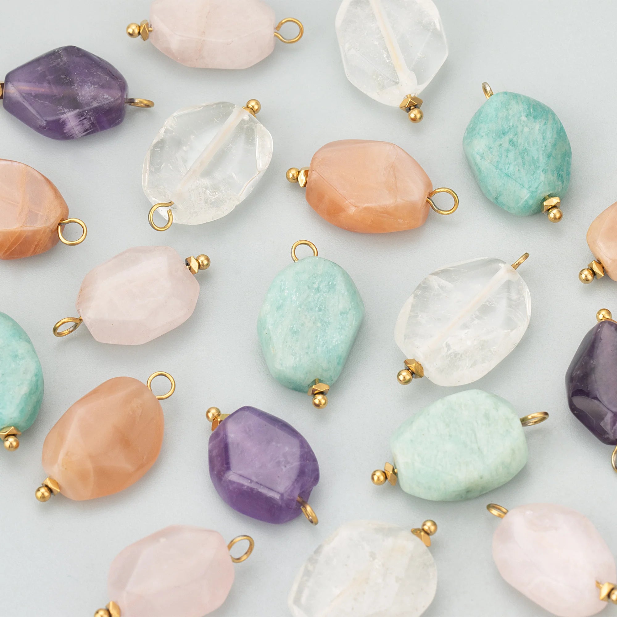 MF98 4pcs/lot Wholesale Natural Stone Stainless Steel DIY Pendants Handmade Charms for Necklace Making Jewelry Accessories