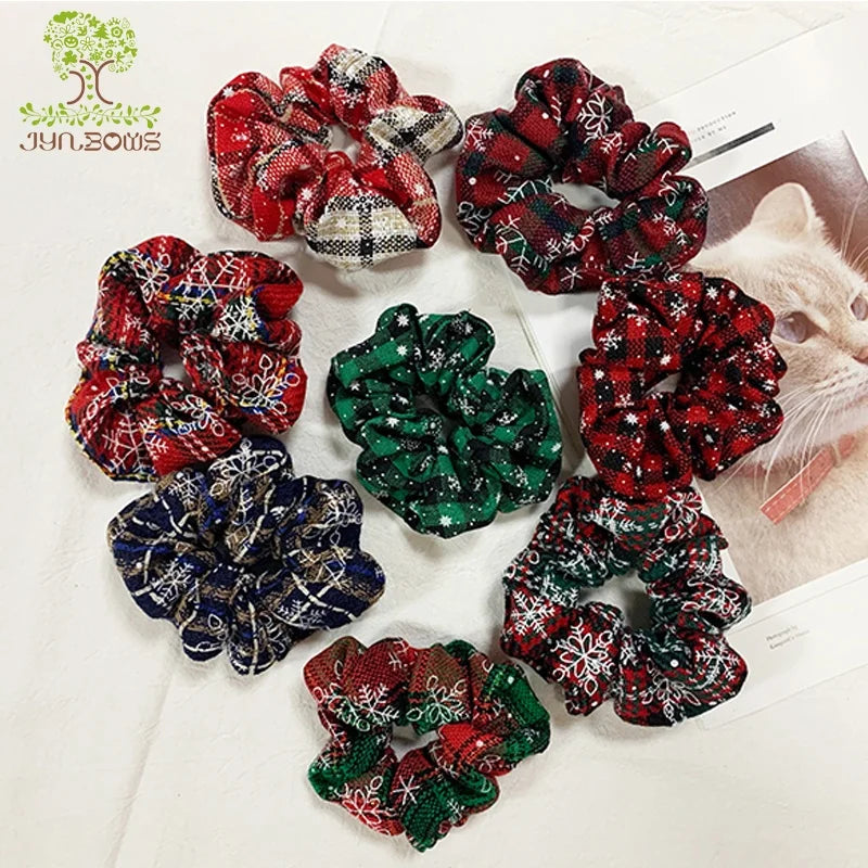 Autumn Winter Hair Accessories Large Intestine Circle Scrunchie Europe-inspired Hairband for Christmas Decor