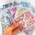 Wholesale Ss6 Ss8 Ss10 Ss12 Ss16 Ss20 Ss30 Crystal AB Round Flatback Rhinestone Glass Strass Stones Stickers for Decoration