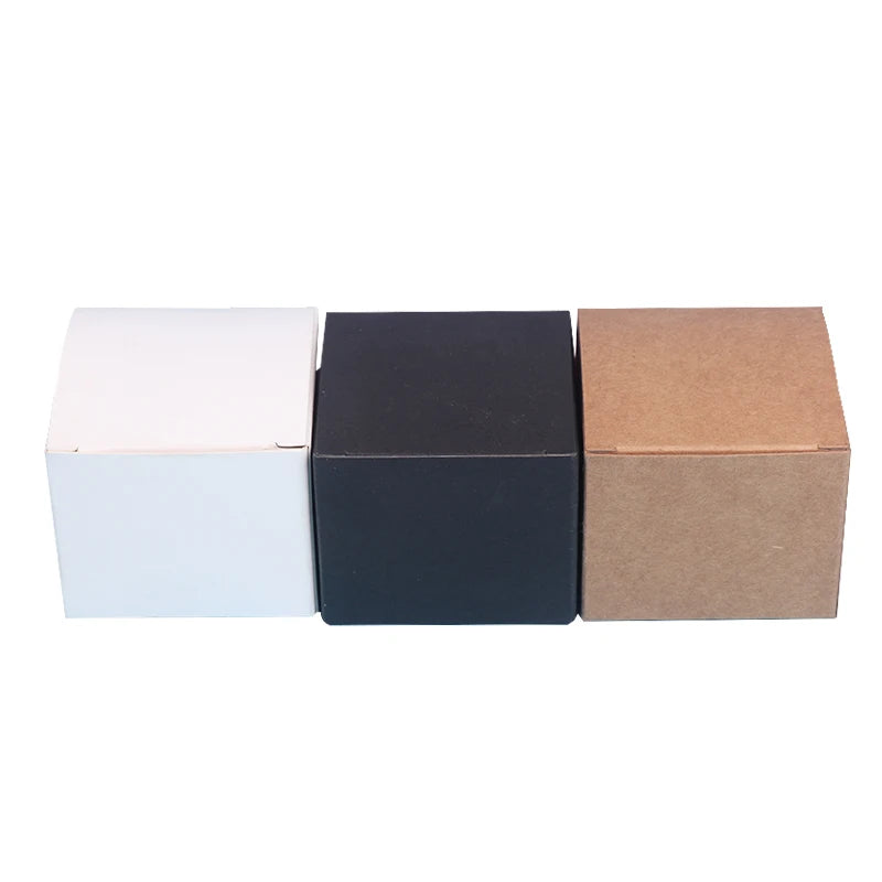 Universal Empty Square Packaging White Black Kraft Paper Cosmetic Cream Boxes with UV Coating & Matt Lamination Recyclable