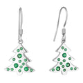 Wholesale Custom OEM ODM Charm Drop Earrings Rhodium Plated 925 Sterling Silver Zircon Christmas Tree Jewelry for Women