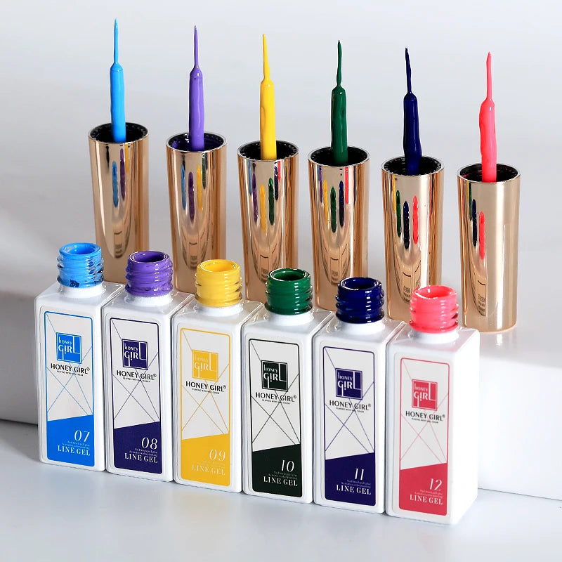 HONEY GIRL 8ml Drawing Spider UV Soak-off Blooming Gel Liner Nail Art Set Painting Gel Nail Polish Gel Liner Nail Art Set