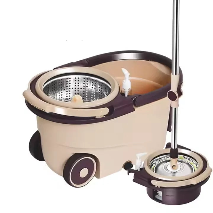 Doosu Hot Sale Detachable 360  Rotating Microfiber Refill Stainless Pole Rotating Magic Mop with Large Wheel
