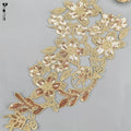 Wholesale Bling Sequins Embroidery Lace Gold Applique for Dress
