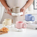 Luxury Special Flower Shape Nordic Cappuccino Cup and Saucer Drinkware Ceramic Tea Coffee Cups Porcelain Mug