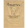 G189 Hot Sale 3 Piece Set of Symbol Alphabet Clavicle Chain Retro Starry Sky English Letter Twelve Horoscope Zodiac Necklace Set