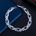 New Design Big Fashion Bracelets Colorful Round Cut Cubic Zircon Flower Bracelet Women Wedding Party Bracelet Friendship Jewelry