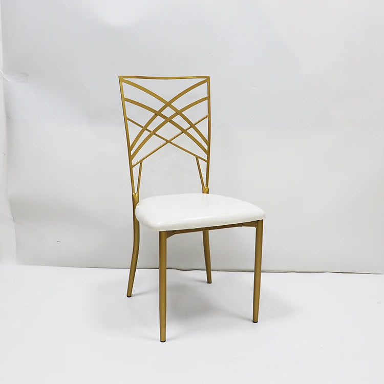 French Style Gold Chameleon Wedding Chairs Tables Stacking Iron Metal for Outdoor Party Events Modern Living Room Mall Rental