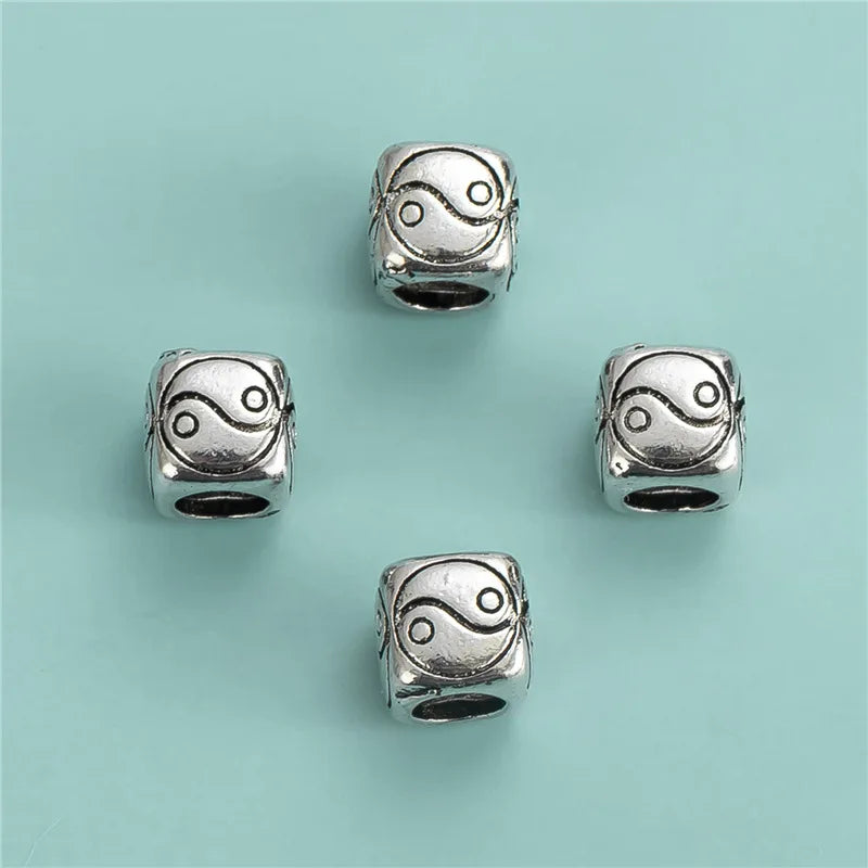 Diy Thai Silver Style Gossip Tai Chi Charms Yin Yang Spacer Beads Jewelry Accessories Wholesale