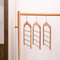Clothes Trouser Hanger Multi-functional Wooden 30 Stand Aluminum Single Clothing Organizer Rectangle User MK5 Wood Color 9 Wire