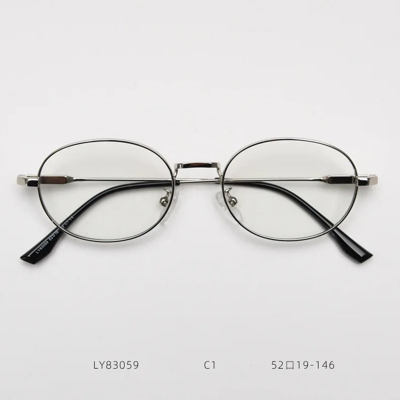 2025 Women's Oval Glasses Small Frame Anti-blue Light Glasses Optical Prescription Metal Frame Art Retro Glasses