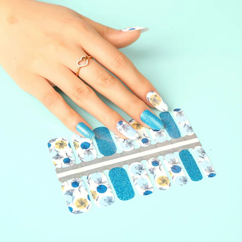 Huizi Huizi Chinese Style Nail Stickers Nail Wraps Latest Beauty Nail Sticker Full Cover Art Decoration Sticker
