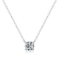 Fashion Simple Diamond Clavicle Chain 925 Sterling Silver Shiny D Color VVS Clarity Round 0.8ct Moissanite Necklace for Women