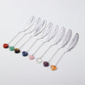 Manufacturer Wholesale Natural Crystal Silver Feather Heart-shaped Amethyst Bookmark