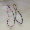 Fashion Women Daisy Pendant  Colorful Glass Flowers Beaded Necklaces for Girls