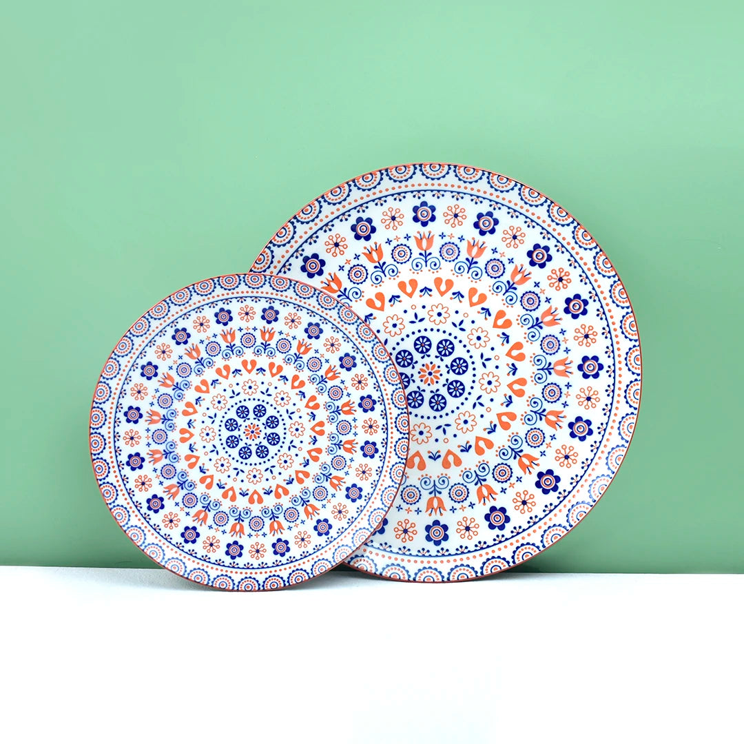 Colorful Multicolor Top Seller 2023 Bohemian Style Ceramic Porcelain Dish Plate