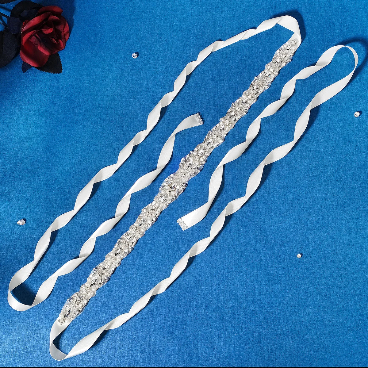Rhinestone Pearl Bridal Belts Silver Color Sash Lace Waist Chain Women Rhinestone Jewelry Chain Waist Bridal Belt