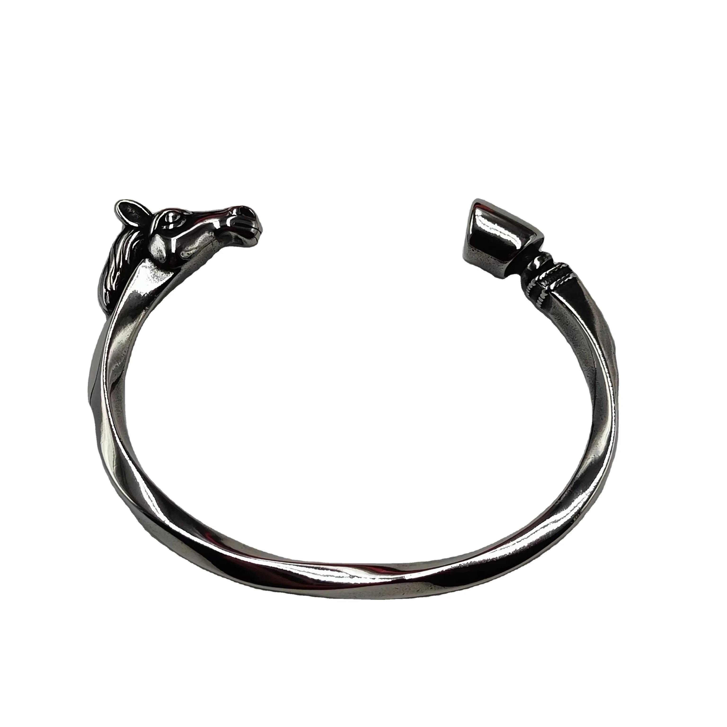 2024 Hot Selling Nordic Viking Personalized Adjustable Viking Horse's Head and Hoof Battle Steed War Men's Bracelet