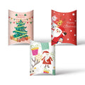 Christmas Paper Box Pillow Shape Candy Box Merry Christmas Favor Gift Boxes for Kids Happy New Year