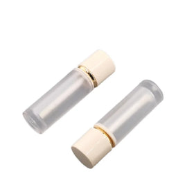 Frosted Lip Gloss Tube 4ML Round Creamy White Gold Lid ABS Plastic Empty Liquid Lipstick Lip Tint Bottle Wand Lipgloss Container