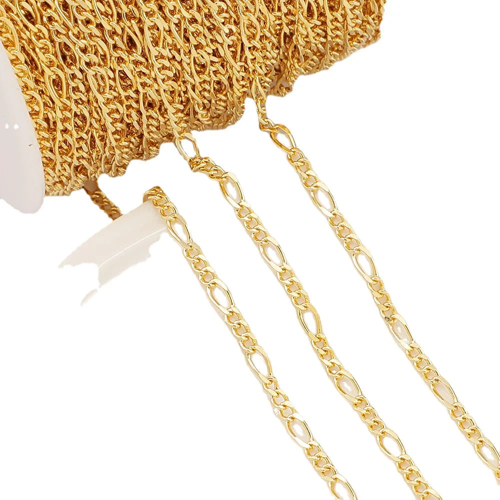Gold Chain Jewelry Making 14kt Gold Chain Brass Roll of Gold Chain