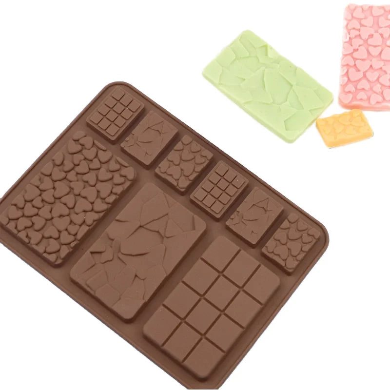 Food Grade Silicone Chocolate Mold Rectangle Bar Shape Reusable Cake Tool for Baking Dessert Icing DIY-Packaged in Bag