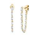 Laodun New Arrivals Women Jewelry Popular Models Crystal S925 Silver Drop Heart Drop Earrings Trendy Long Drop Earrings Vermeil