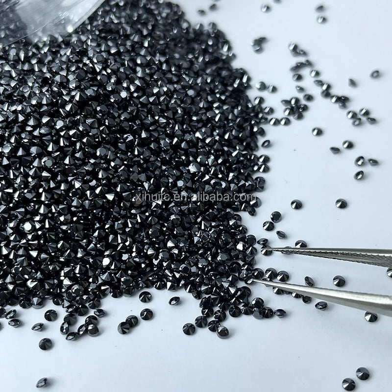 SICGEM Black Lab Created Moissanite Diamond Loose Stone Melee round Brilliant Cut Jewelry