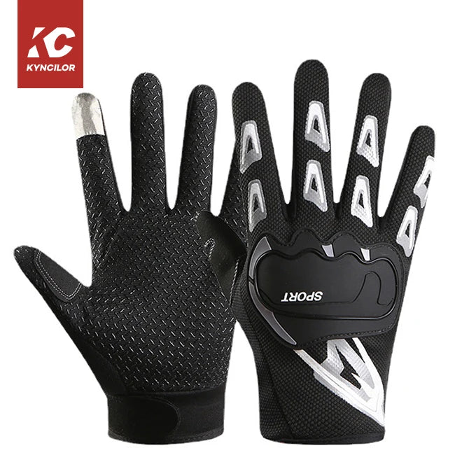 Microfiber Full-Finger Racing Gloves for Cycling Motocross Sports-Plam Mountain Bike Bicycle Touch Screen Sports Polyester