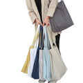 Wholesale Custom Large Cotton Linen Tote Bag Reusable Logo Printed Shopping Bag