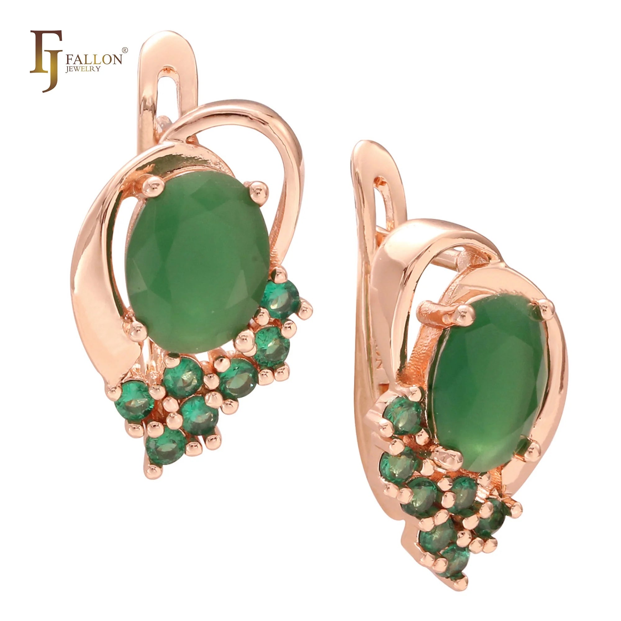 FJ Fallon Fashion Jewelry Clip-On Earrings Plated in Rose Gold Brass Based