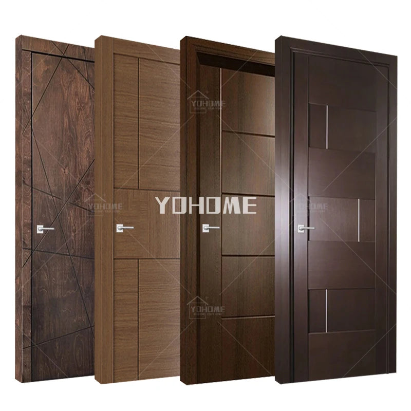 Foshan High Quality Door for Home Room Interior Mahogany Door Solid Wood nutella Color Interior Door for House Room