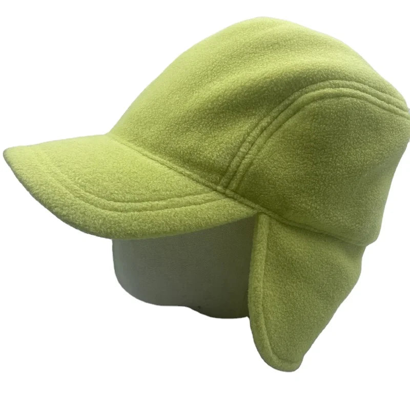 Custom High Quality 100% Polyester Autumn/Winter Earflap Fleece Warm Sunshading Breathable Running Hat with Logo Casual Style