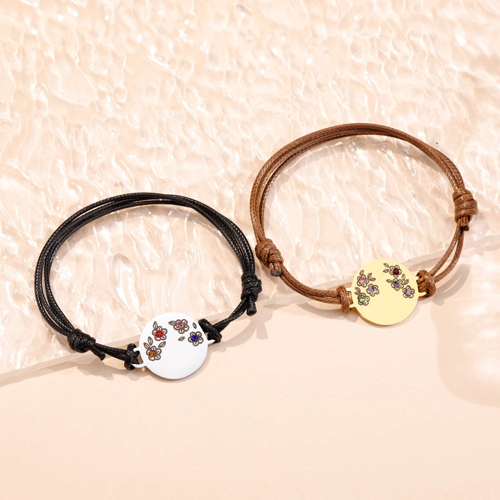 Personalized Mother Birthstone Bracelet Grandma Bracelet or Mom Daughter Grandma Family Birthday Valentine's Day