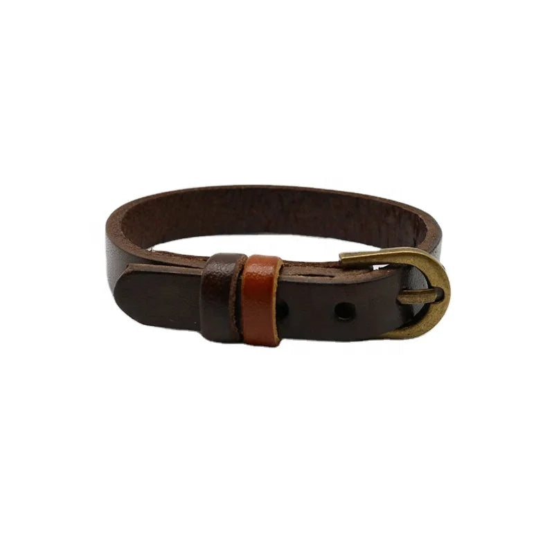 New Creative Cowhide Leather Bracelet for Men and Women Gold Plated Charm Bracelets for Gift or Party