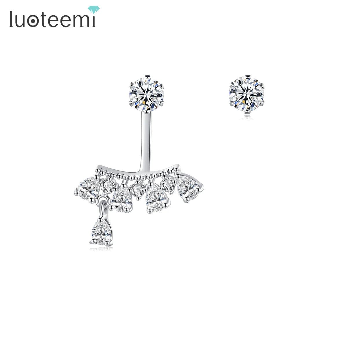 LUOTEEMI Trendy Elegant Statement 2026 Earing Girl Novelty Popular Fashion European Asymmetrical Earring