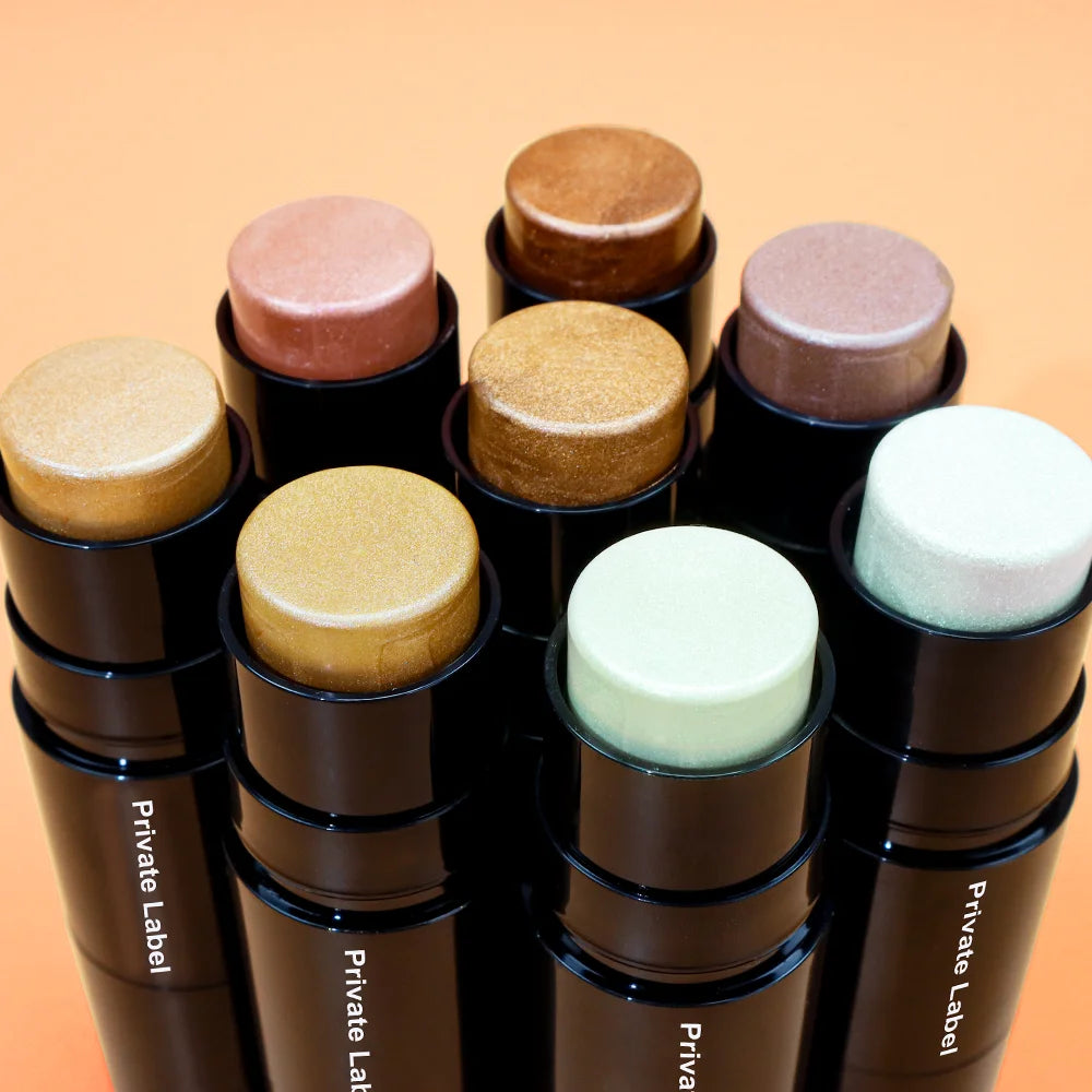 Bulk Vegan Private Label Cruelty Free Waterproof Lip Cheek 2 in 1 With Brush Creamy Concealer Contour Blush Highlighter Sticker