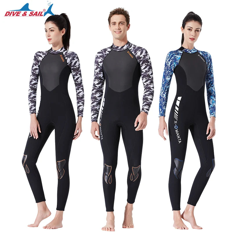 DIVE&SAIL New Design Diving Clothes Wetsuits 3/2mm Shark Skin Neoprene Wet Suit One Piece Wetsuit for Swim Diving Surfing